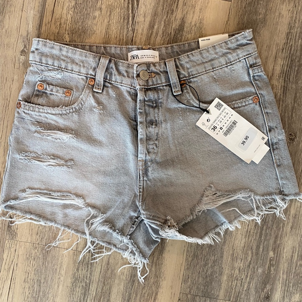Zara high rise denim shorts cutoffs